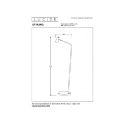 Lucide STIRLING Vloerlamp-Wit-LED Dimb.-3W-2700K Outlet