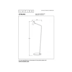 Lucide STIRLING Vloerlamp-Zwart-LED Dimb.-3W-2700K Online