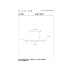 Lucide SURTUS Hanglamp 6xE27/60W Zwart Online