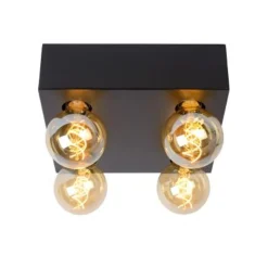 Lucide SURTUS Plafonnier 4xE27 60W Zwart Hot