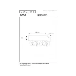 Lucide SURTUS Plafonnier 4xE27 60W Zwart Hot