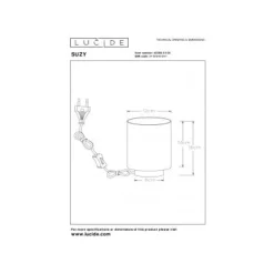 Lucide SUZY - Tafellamp - Ø 12 cm - 1xE14 - Zwart