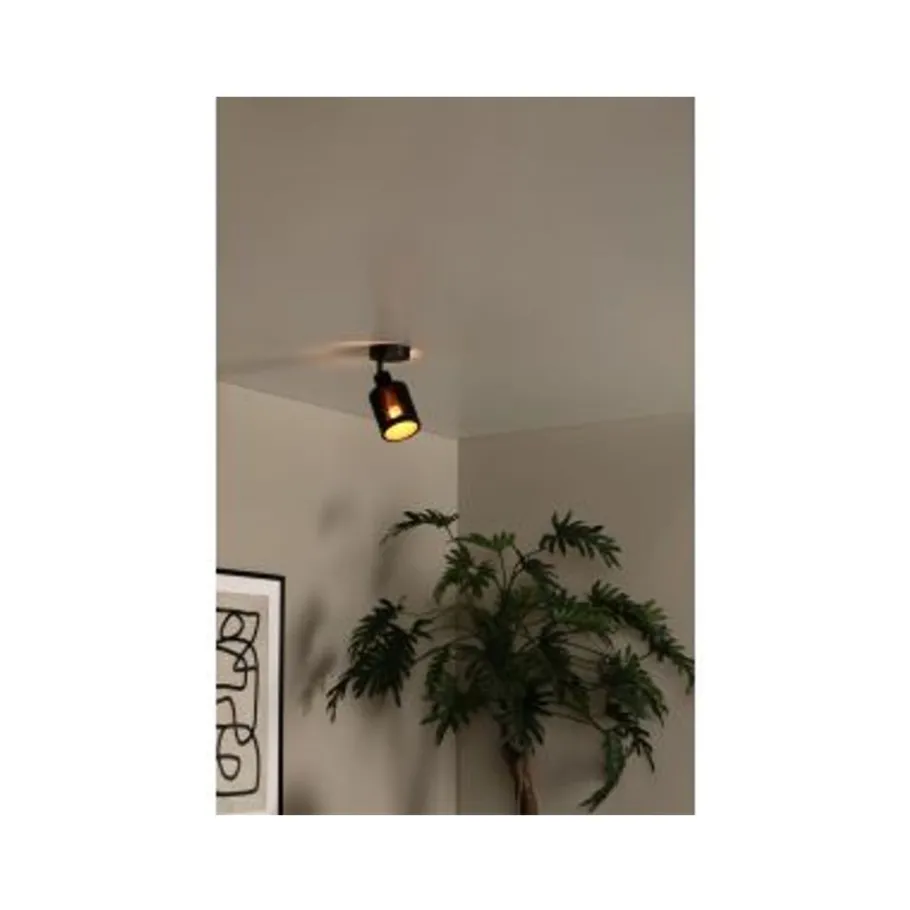 Lucide TAGALOG Plafondspot-Zwart-Ø10-1xE27-40W-Bamboe Online