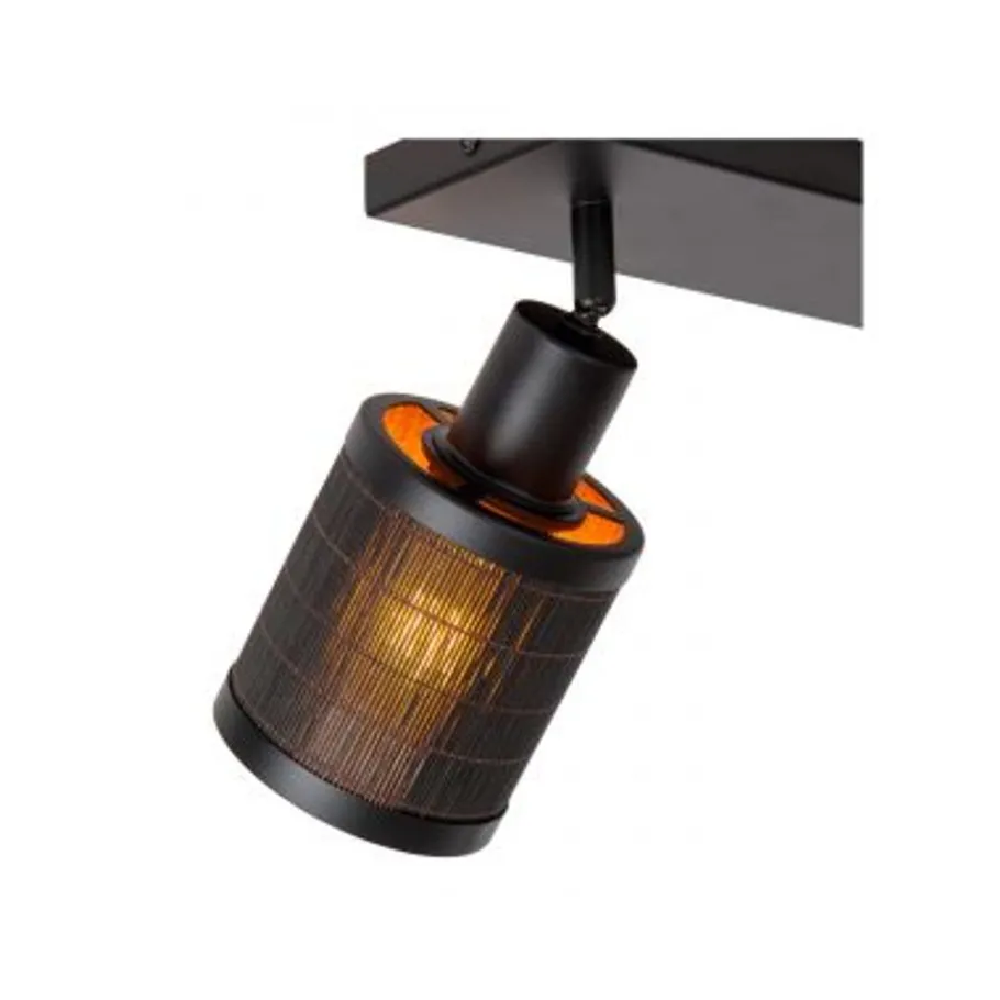 Lucide TAGALOG Plafondspot-Zwart-2xE27-40W-Bamboe Sale