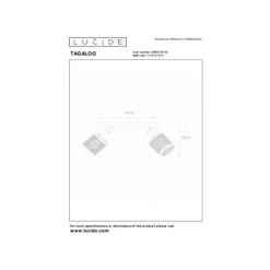 Lucide TAGALOG Plafondspot-Zwart-2xE27-40W-Bamboe Sale