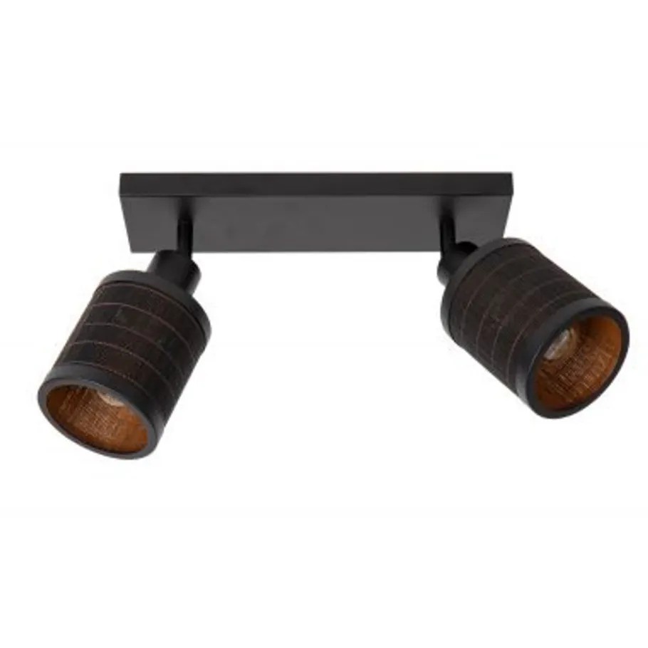 Lucide TAGALOG Plafondspot-Zwart-2xE27-40W-Bamboe Sale