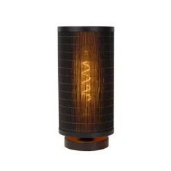 Lucide TAGALOG Tafellamp-Zwart-Ø15-1xE27-40W-Bamboe Sale