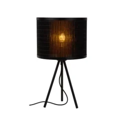 Lucide TAGALOG Tafellamp-Zwart-Ø26-1xE27-40W-Bamboe Hot