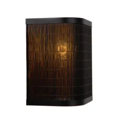 Lucide TAGALOG Wandlamp-Zwart-1xE27-40W-Bamboe Best