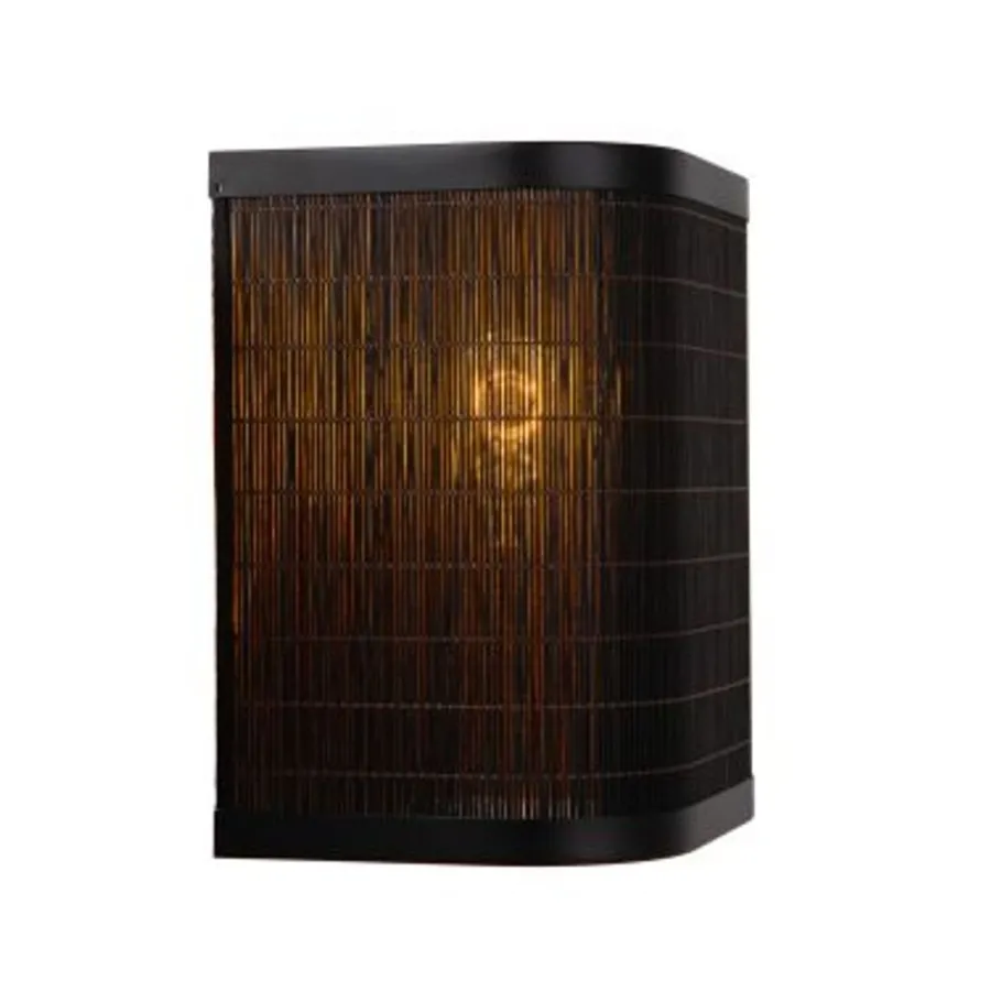Lucide TAGALOG Wandlamp-Zwart-1xE27-40W-Bamboe Best