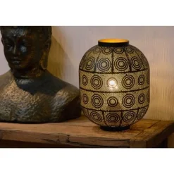 Lucide TAHAR - Tafellamp - Ø 25 cm - 1xE27 - Zwart Online