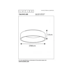 Lucide TALOWE LED Plafonnier Ø80cm 80W 3000K Zwart Hot