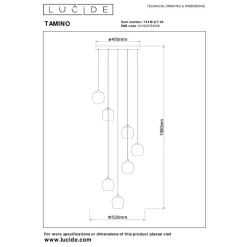 Lucide TAMINO - Hanglamp - Ø 52 cm - LED Dimb. - 7x7W 3000K - Zwart Discount