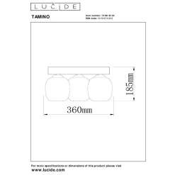 Lucide TAMINO - Plafonnière - LED Dimb. - 3x5,6W 3000K - Zwart