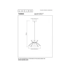 Lucide TASMAN Hanglamp-Nature.-1xE27-60W-Papier New