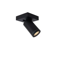 Lucide TAYLOR - Plafondspot Badkamer - LED Dim to warm - GU10 - 1x5W 2200K/3000K - IP44 - Zwart