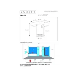 Lucide TAYLOR - Plafondspot Badkamer - LED Dim to warm - GU10 - 1x5W 2200K/3000K - IP44 - Zwart