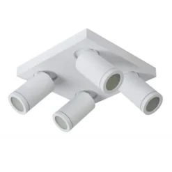 Lucide TAYLOR - Plafondspot Badkamer - LED Dim to warm - GU10 - 4x5W 2200K/3000K - IP44 - Wit Hot