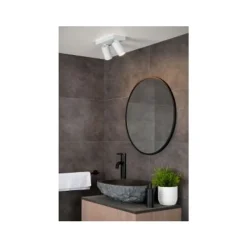 Lucide TAYLOR - Plafondspot Badkamer - LED Dim to warm - GU10 - 2x5W 2200K/3000K - IP44 - Wit Clearance