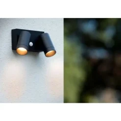 Lucide TAYLOR - Wandspot Buiten - 2xGU10 - IP54 - Zwart Sale