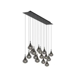 Lucide TEARS Hanglamp-Zwart-LED Dimb.-16xG4-1,5W-3000K Hot