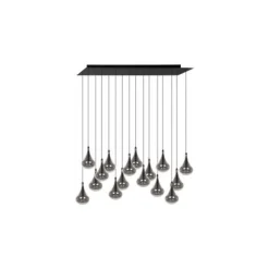 Lucide TEARS Hanglamp-Zwart-LED Dimb.-16xG4-1,5W-3000K Hot