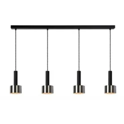 Lucide TEUN - Hanglamp - 4xE27 - Zwart Sale