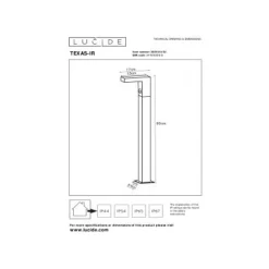 Lucide TEXAS-IR - Sokkellamp Buiten - LED - 1x6W 3000K - IP54 - Antraciet Clearance