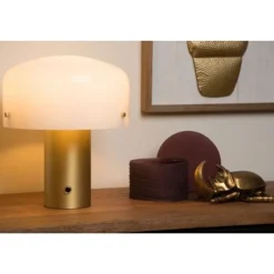 Lucide TIMON - Tafellamp - 1xE27 - 3 StepDim - Mat Goud / Messing Discount