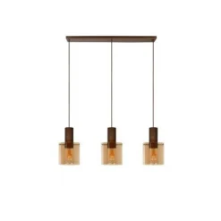 Lucide TOLEDO Hanglamp 3xE27/60W Koper / Amber glas Clearance