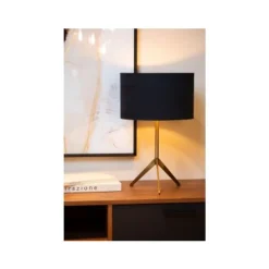 Lucide TONDO Tafellamp-Mat Go.-Ø30-1xE27-60W-Katoen Clearance