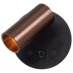 Lucide TONI - Oplaadbare Wandspot / Wandlamp - Accu/Batterij - Ø 8,1 cm - LED Dimb. - CCT - 1x2W 2700K/4000K - Bewegingssensor (uitschakelbaar) - Magnetisch - Koffie