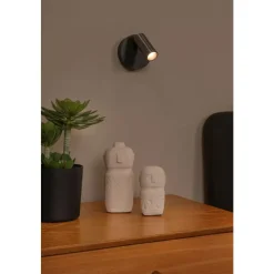 Lucide TONI - Oplaadbare Wandspot / Wandlamp - Accu/Batterij - Ø 8,1 cm - LED Dimb. - CCT - 1x2W 2700K/4000K - Magnetisch - Grijs ijzer New