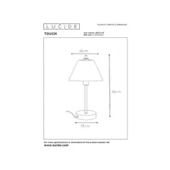 Lucide TOUCH - Tafellamp - Ø 22 cm - 1xE14 - 3 StepDim - Mat chroom