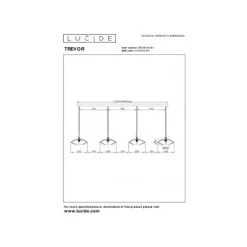 Lucide TREVOR Hanglamp-Opaal-4xG9-40W-Glas