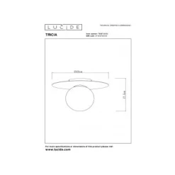 Lucide TRICIA Plafonnière-Wit-Ø25-1xE27-15W-Metaal Hot
