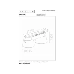 Lucide TRIGONO Plafondspot-Wit-2xGU10-50W-Metaal Online