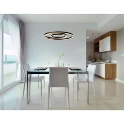 Lucide TRINITI - Hanglamp - Ø 80 cm - LED Dimb. - 1x125W 3000K - Zwart Discount