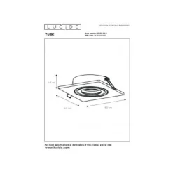 Lucide TUBE - Inbouwspot - 1xGU10 - Mat chroom Online