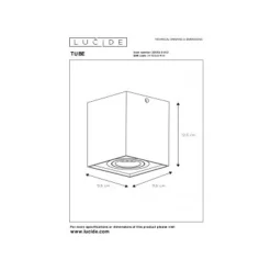 Lucide TUBE - Plafondspot - 1xGU10 - Mat Goud / Messing Hot
