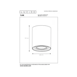 Lucide TUBE - Plafondspot - Ø 9,6 cm - 1xGU10 - Mat Goud / Messing Clearance