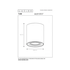 Lucide TUBE - Plafondspot - Ø 9,6 cm - 1xGU10 - Mat chroom Online