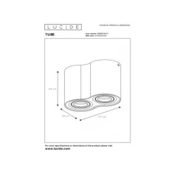 Lucide TUBE - Plafondspot - 2xGU10 - Wit Sale