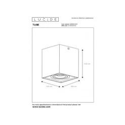 Lucide TUBE Spot GU10 Opbouw Vierk 9.6/9.6/12.5cm Wit Sale