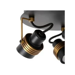 Lucide TUNDRAN Plafondspot-Zwart-Ø21-3xGU10-5W-Metaal Clearance