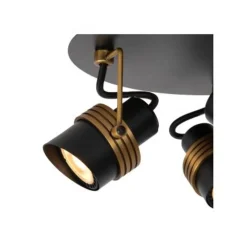Lucide TUNDRAN Plafondspot-Zwart-Ø21-3xGU10-5W-Metaal Clearance