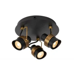 Lucide TUNDRAN Plafondspot-Zwart-Ø21-3xGU10-5W-Metaal Clearance