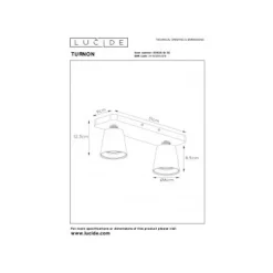 Lucide TURNON - Plafondspot - LED Dim to warm - GU10 - 2x5W 2200K/3000K - Zwart Outlet