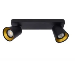 Lucide TURNON - Plafondspot - LED Dim to warm - GU10 - 2x5W 2200K/3000K - Zwart Outlet