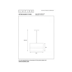 Lucide TUSSE. Hanglamp-Blauw-1xE27-60W-Linnen
